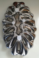 Ciotola di design in ceramica argentata, traforata