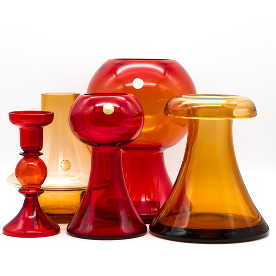 Image 1 of Vintage Wmf Cari Zalloni 5-Set Glass Vase German Design Space Age Mcm 70S Retro