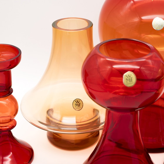 Image 1 of Vintage Wmf Cari Zalloni 5-Set Glass Vase German Design Space Age Mcm 70S Retro