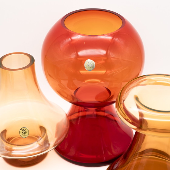 Image 1 of Vintage Wmf Cari Zalloni 5-Set Glass Vase German Design Space Age Mcm 70S Retro