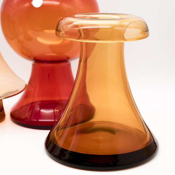 Image 1 of Vintage Wmf Cari Zalloni 5-Set Glass Vase German Design Space Age Mcm 70S Retro