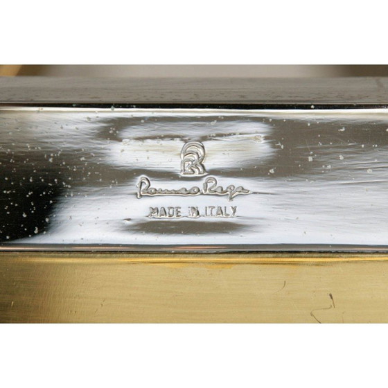 Image 1 of Vintage chrome-plated brass and lucite bookcase by Romeo Rega, Italy 1970