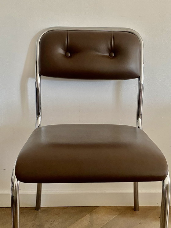 Image 1 of Tavo Belgium Tube Frame Chair With Skai Seat