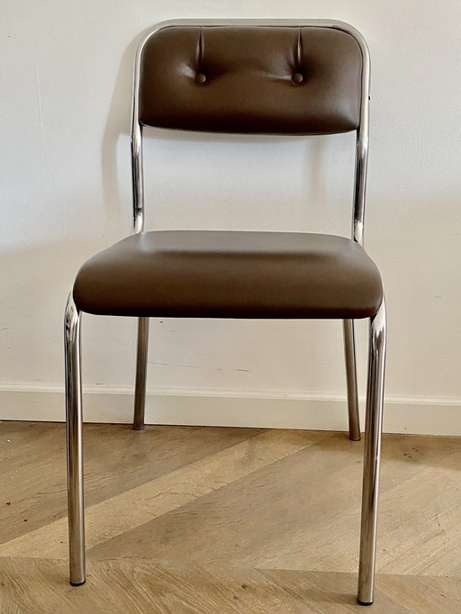 Tavo Belgium Tube Frame Chair With Skai Seat