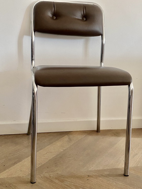 Image 1 of Tavo Belgium Tube Frame Chair With Skai Seat