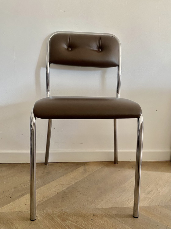 Image 1 of Tavo Belgium Tube Frame Chair With Skai Seat