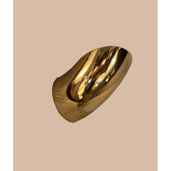 Image 1 of Vintage golden brass wall lamp by Martinelli, 1970