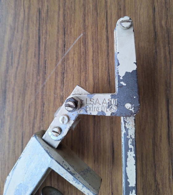 Image 1 of Swedish Vintage Industrial Architectural Lamp Lsa A101 Extra 01. Sand Color Desk Lamp With Clamp 1960.