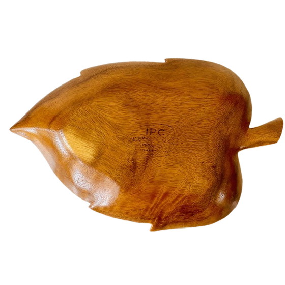 Image 1 of Acacia wood appetizer tray in leaf shape