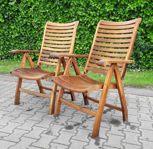 2 chaises de plage Sunyard Corby en teck