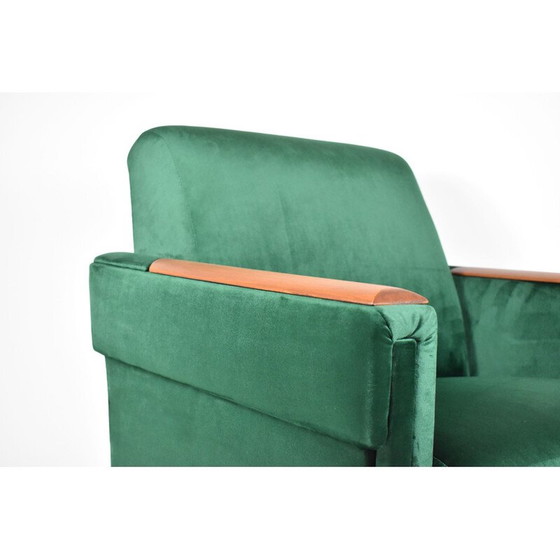 Image 1 of Poltrona vintage in velluto verde bottiglia, anni '60
