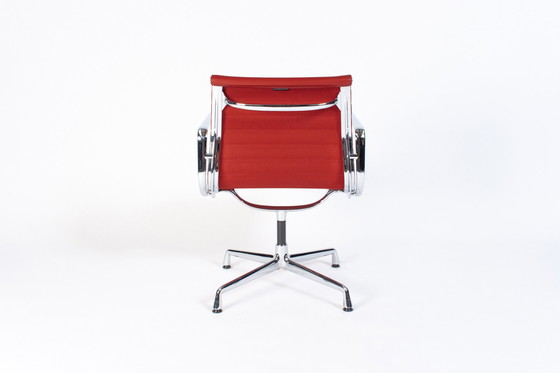 Image 1 of 4x Vitra ea108 red leather Chrome