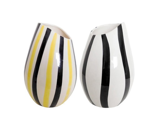 Pair De Vases Vintage - Jumbo - Gouda Holland - Earthenware - 1956