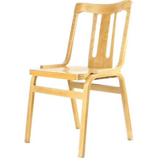 Mid century wooden dining chair by Ton, Czechoslovakia 1960s