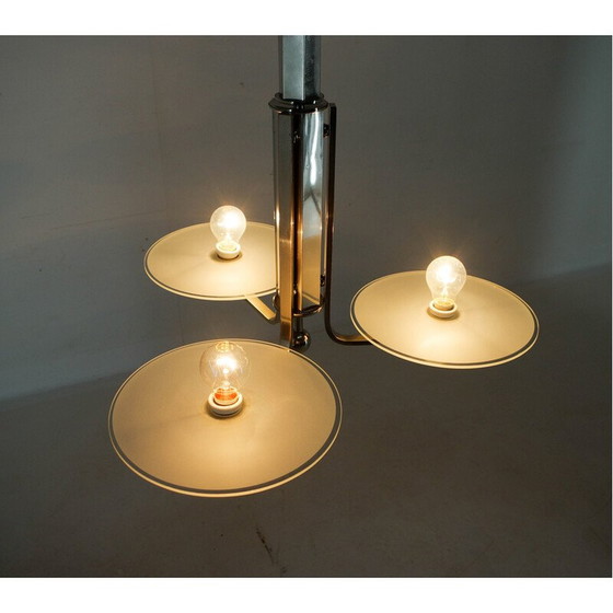 Image 1 of Vintage Bauhaus chandelier in chrome steel and glass, 1920