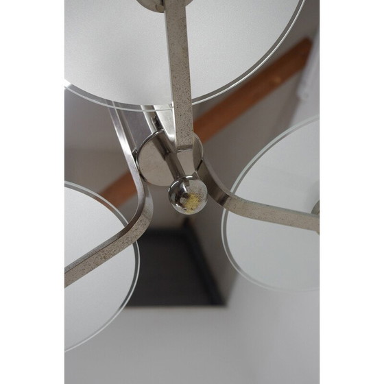 Image 1 of Vintage Bauhaus chandelier in chrome steel and glass, 1920