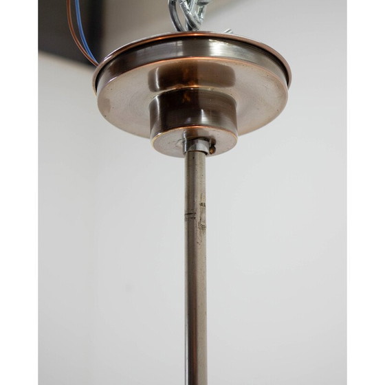 Image 1 of Vintage Bauhaus chandelier in chrome steel and glass, 1920