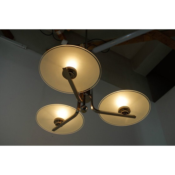 Image 1 of Vintage Bauhaus chandelier in chrome steel and glass, 1920