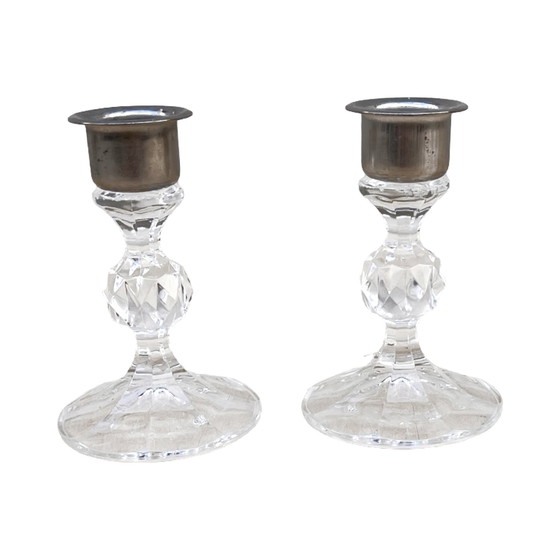 Image 1 of A Pair Of Crystal Candlesticks, Crystalex, Czechoslovakia, 1980S.