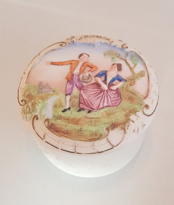 Image 1 of Art Nouveau Hand Painted Lidded Box From Schäfer & Vater