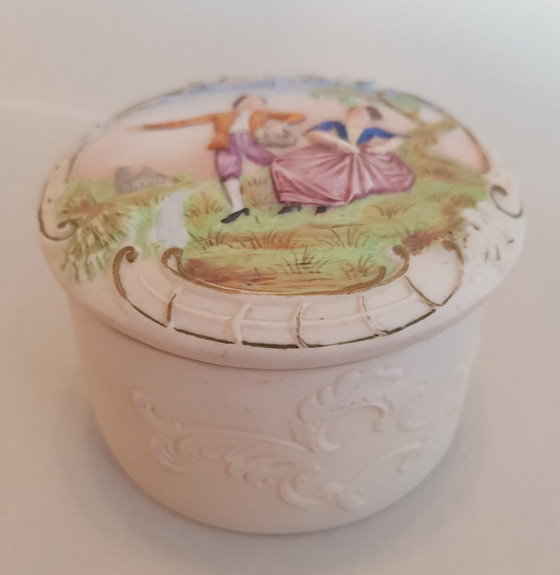 Image 1 of Art Nouveau Hand Painted Lidded Box From Schäfer & Vater