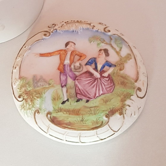 Image 1 of Art Nouveau Hand Painted Lidded Box From Schäfer & Vater