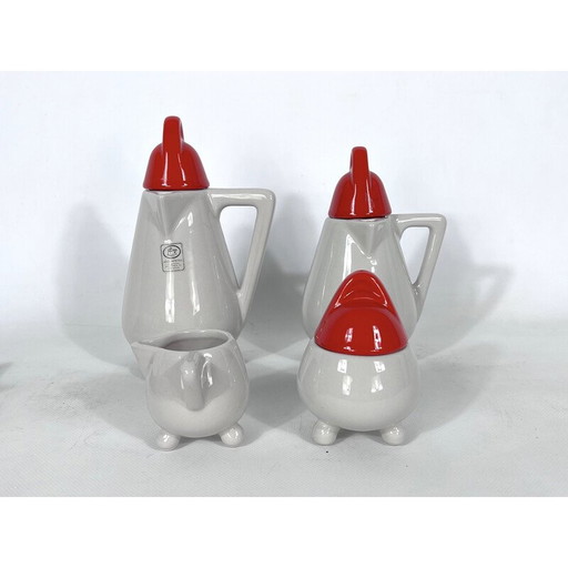 Vintage ceramic coffee set by Mas for Memphis Milano, 1980s