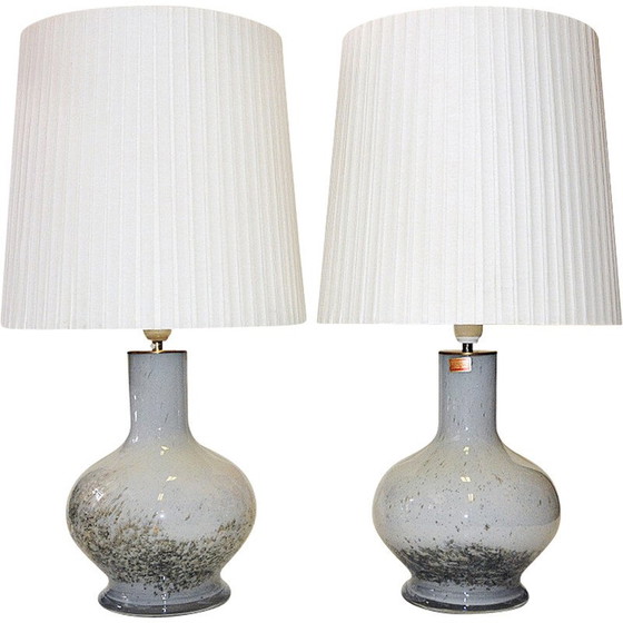 Image 1 of Coppia di lampade da tavolo vintage in vetro soffiato di Torbjørn Torgersen per Randsjorn Glassverk, Norvegia 1970