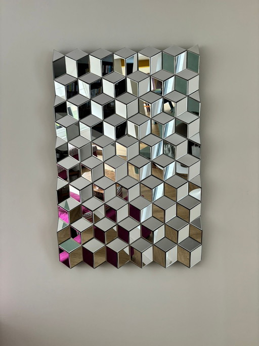 Geometric Mirror Hand-Made And Hand-Cut