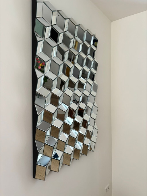 Geometric Mirror Hand-Made And Hand-Cut