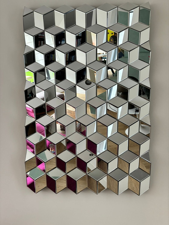 Image 1 of Geometric Mirror Hand-Made And Hand-Cut