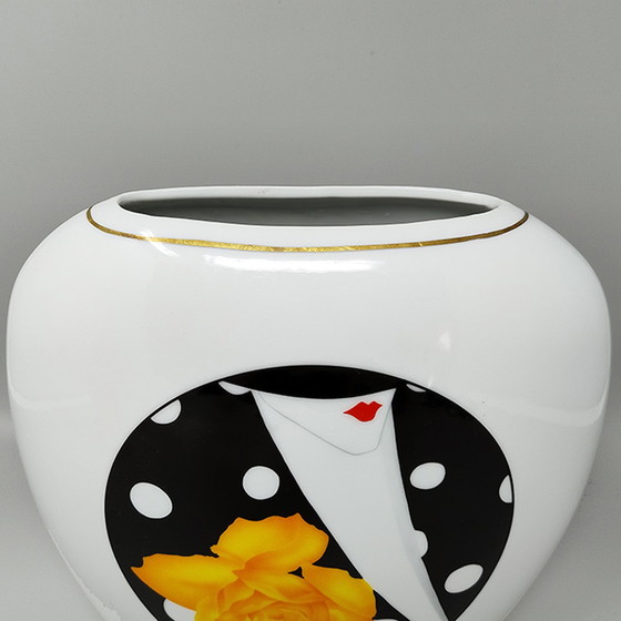 Image 1 of 1970s Gogeous Porcelain Vase by R. Ortol for Limoges. Made in France