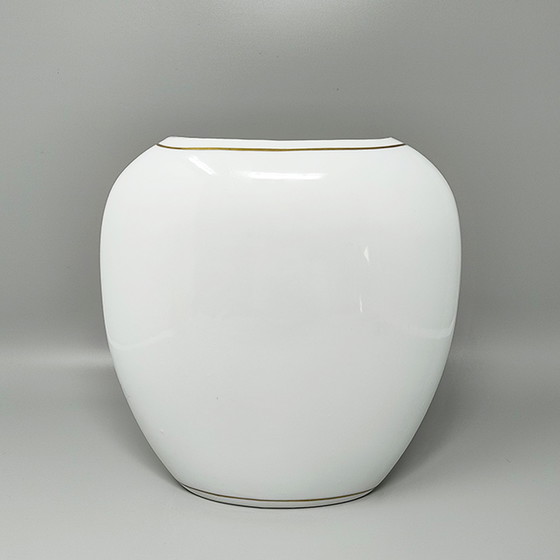 Image 1 of 1970s Gogeous Porcelain Vase by R. Ortol for Limoges. Made in France