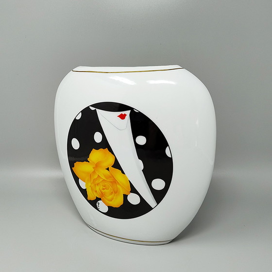 Image 1 of 1970s Gogeous Porcelain Vase by R. Ortol for Limoges. Made in France