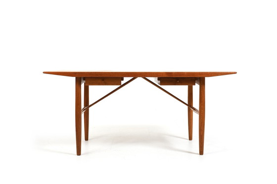 Image 1 of Fine Danish freestanding Desk in Teak and Oak 1960s