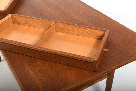 Image 1 of Fine Danish freestanding Desk in Teak and Oak 1960s