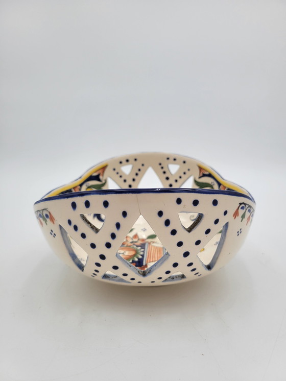 Image 1 of Rouen earthenware pierced bowl