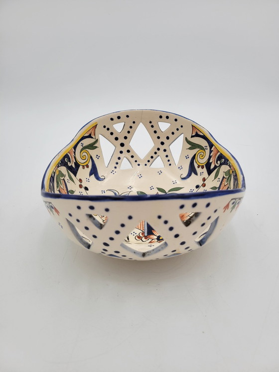 Image 1 of Rouen earthenware pierced bowl