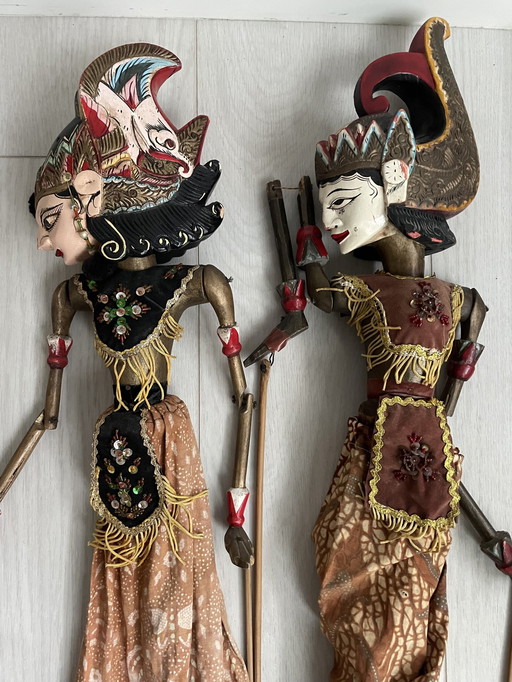 2 Antique Wajang Golek Dolls