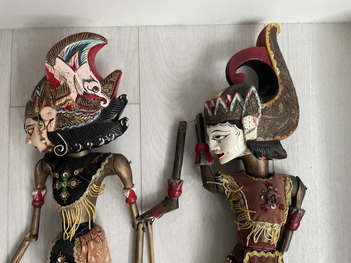 2 Antique Wajang Golek Dolls