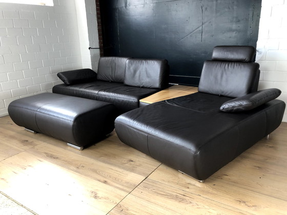 Image 1 of Koinor leather sofa with stool