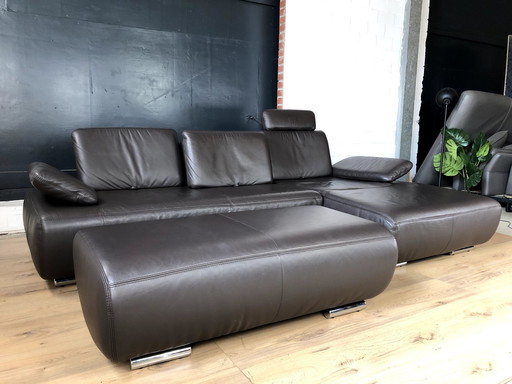 Koinor leather sofa with stool