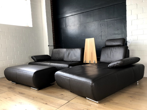 Image 1 of Koinor leather sofa with stool