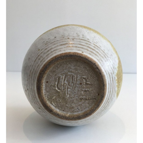 Image 1 of Vintage stoneware soliflore vase by Edouard Chapallaz, Switzerland 1950