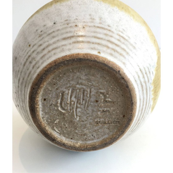 Image 1 of Vintage stoneware soliflore vase by Edouard Chapallaz, Switzerland 1950