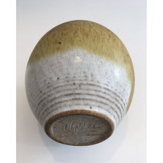 Image 1 of Vintage stoneware soliflore vase by Edouard Chapallaz, Switzerland 1950
