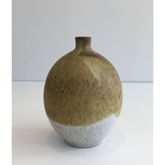 Image 1 of Vintage stoneware soliflore vase by Edouard Chapallaz, Switzerland 1950