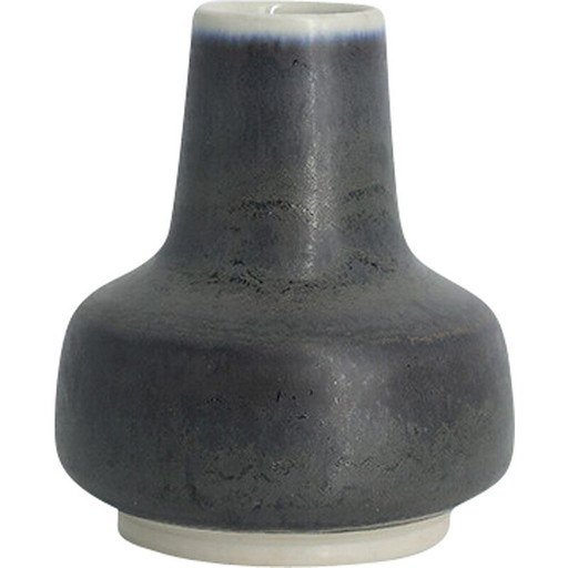 Vintage collector's vase in anthracite stoneware by Gunnar Borg for Höganäs Keramik, Sweden 1960