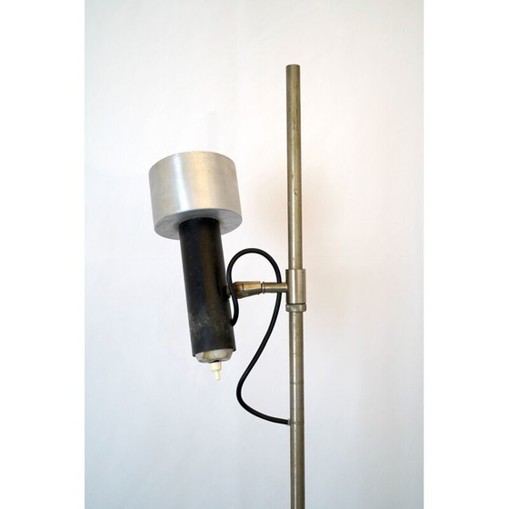 Image 1 of Vintage Nickel and lacquer floor lamp with orientable diffuser by Stilux Milano 1960