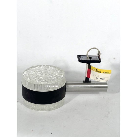 Image 1 of Lampada da parete vintage in vetro e alluminio modello Balaton di Stilux Milano, Italia 1960